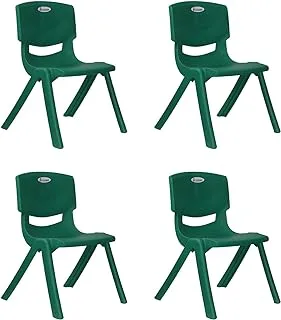 Esqube Baby Chair Kids Plastic School Study Chair Green Color Pack Of 4