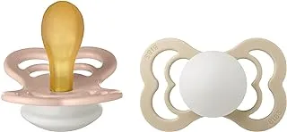 Bibs Supreme Latex Pacifier for 6+ Months Toddlers 2-Pieces, Size 2, Blush Night/Vanilla Night