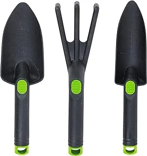 Yardsmith, Garden Tool Set, 3 Pieces Gardening Tool Kit Includes Trowel,Transplant Trowel And Hand Rake Cultivator With Soft Non Slip Ergonomic Handle, Ysm 600030, Black