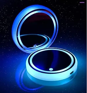 Showay LED Car Cup Holder Lights, 7 Colors Changing USB Charging Mat Luminescent Pad,Luminescent Pad Interior Atmosphere 2pcs Atmosphere, CARLED01, 2.67inch