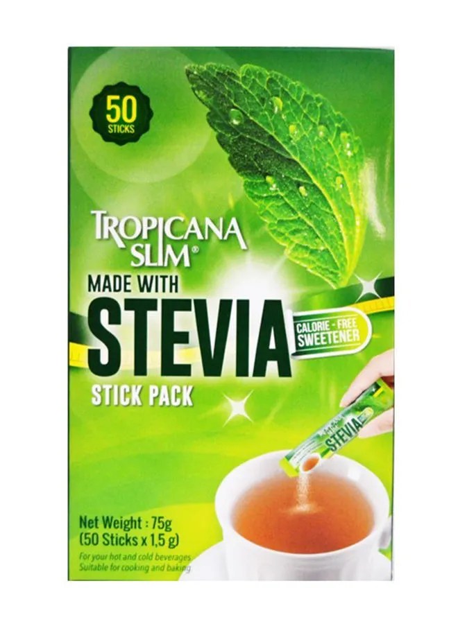 Tropicana Slim Calorie - Free Sweetener With Stevia 50 Sticks 75grams