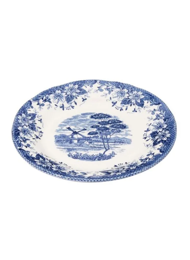 Claytan Printed Ceramic Salad Plate White/Blue 20.7cm