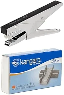 Kangaro HP-45 All Metal Stapler + 24/6 Staples - Pack of 1000 Pcs