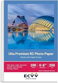 ECVV 6 inch cast coated photo paper for printer 4x6 inch (102 * 152mm) photograph print paper white glossy (100 sheetsï‰