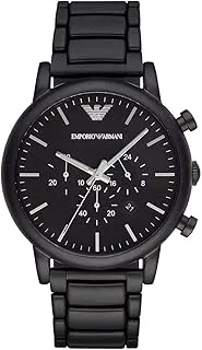 Emporio Armani Herren-Chronograph, Edelstahluhr, 46 mm Gehäusegröße