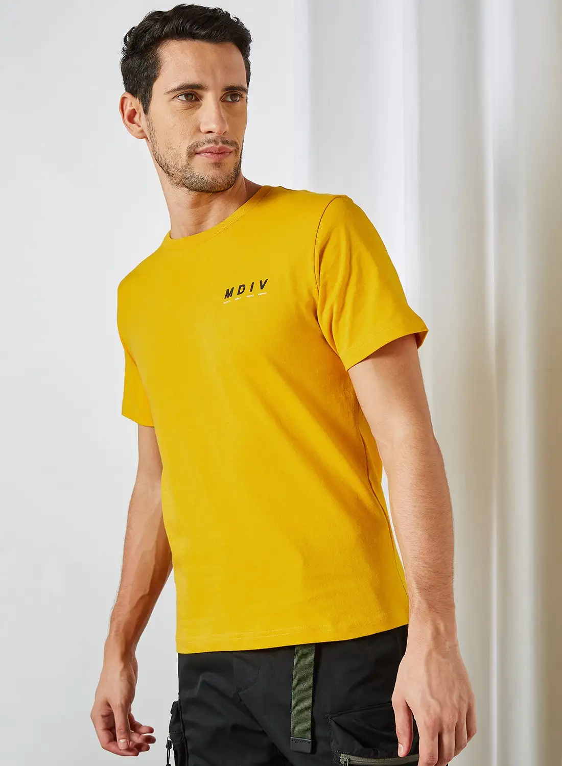 MUSIUM DIV. Short Sleeve Logo T-Shirt Yellow