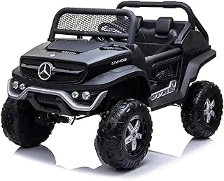 Dorsa mercedes benz ride on car, black, unimog jeep black, L