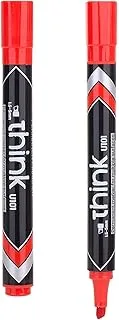 deli Think 1.5 5 mm Chisel Tip Permanent Marker, Red