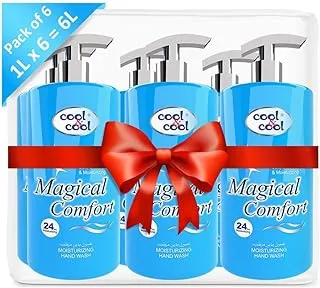 Cool & Cool Magical Comfort Moisturizing Hand Wash 1 Liter (Pack of 6)- Aromatic, Soft & Creamy Formula for Refreshing Cleanliness 6 Liters