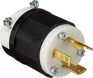 Leviton 2611 30 Amp, 125 Volt, Nema L5-30P, 2P, 3W, Locking Plug, Industrial Grade, Grounding - Black-White