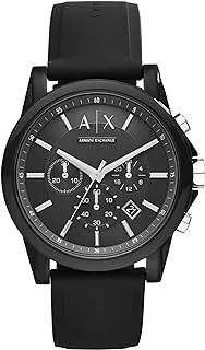 Armani Exchange Men's Stainless Steel Analog-Quartz Watch with Silicone Strap