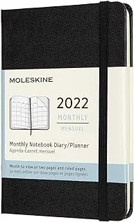 Moleskine Monthly Planner 2022, 12-Month Diary, Notebook With Hard Cover, Pocket Size 9 X 14 cm, Colour Black, 128 Pages