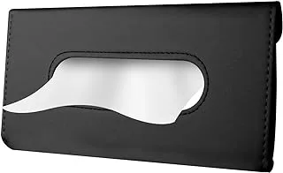 Sulfar Car Visor Tissue Holder, PU Leather Napkin Cover, Paper Tissue Dispenser for Visor & Backseat, Vehicle Black Black-02