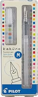 Pilot Kakuno Fountain Pen, Clear Barrel, Medium Nib (10822)