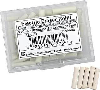 Sakura SumoGrip EE-3000 Electric Eraser Refill - Vinyl Erasers for Mechanical Eraser - 60 White Art Eraser Refills