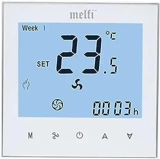 Royal Apex Wifi Programmable Room AC Smart Thermostat | Energy Saving FCU Central Air Conditioner Touch Controller 95-240VAC with Alexa Echo Google Home IFTTT Support (White Silver Frame)