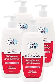 Cool & Cool Antibacterial Disinfectant Hand Wash 500 Ml (Pack of 4) - Enriched with Vitamin E, Convenient, Moisturizing & Nourishing 2 Liters