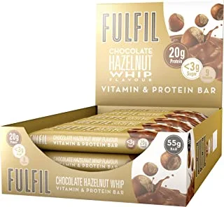 Fulfil Vitamin And Protein Bar (15 X 55G Bars) — Chocolate Hazelnut Whip Flavour — 20G High Protein, 9 Vitamins, Low Sugar