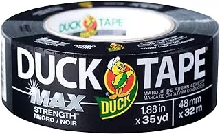 Duck Brand Max Strength Duct Tape, Black, 1-Roll Pack, 1.88 Inch x 35 Yards, 240867