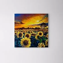 bpa Sun And Tournesol Canvas Wall Art Painting Wallart Canvas - 50 X 50 Cm