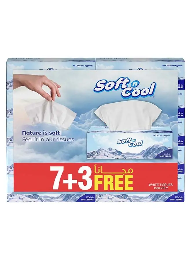 Hotpack Soft N Cool Highly Absorbent Sterilized Soft & Strong Facial Tissue 150 Sheets x 2 Ply