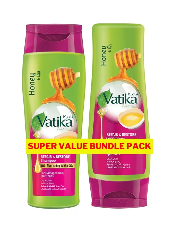 Vatika Naturals Repair- Restore Shampoo And Conditioner Pack Of 2 400ml