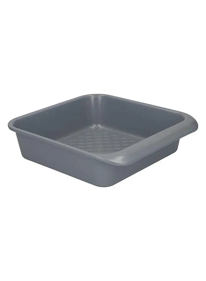 MASTERCLASS MasterClass Smart Ceramic Square Baking Tin with Robust Non Stick Coating, Carbon Steel, 23 cm (9 Inch) Stackable Cake Pan/Roasting Tray