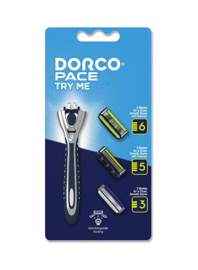 DORCO Set of Pace Try Me System Razor + 3 Catridges Multicolour