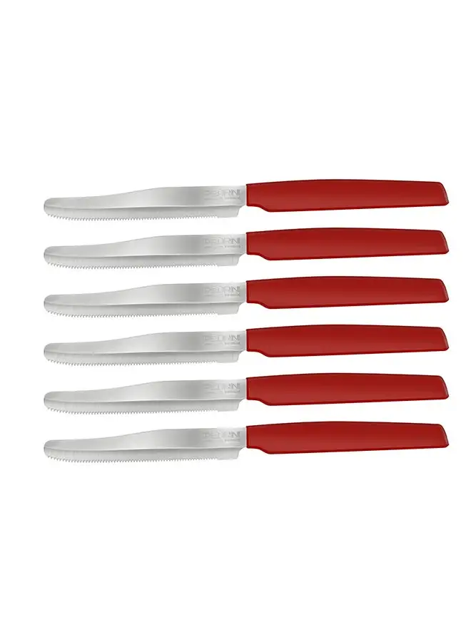 PEDRINI Pedrini Kitchen Knives Set 6Pcs Red Handle(04Gd028) (72)