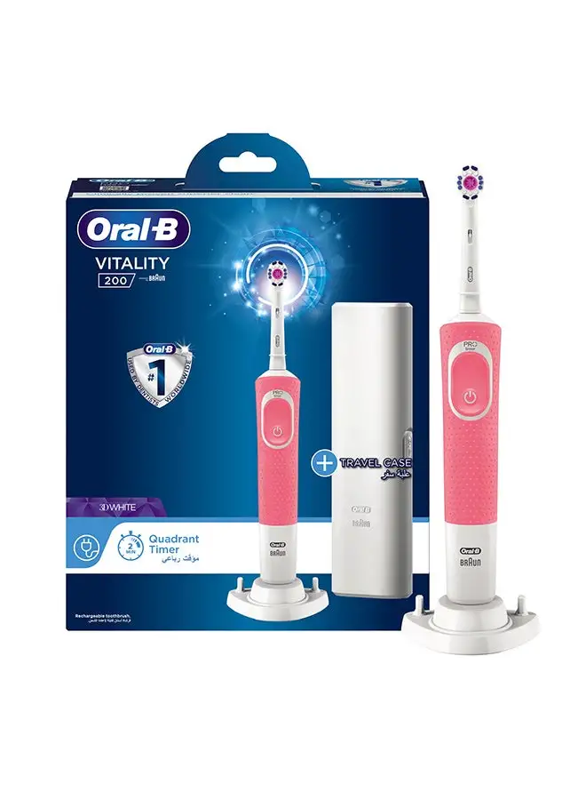 Oral B Electric Rechargeable Toothbrush With Travel Case Pink