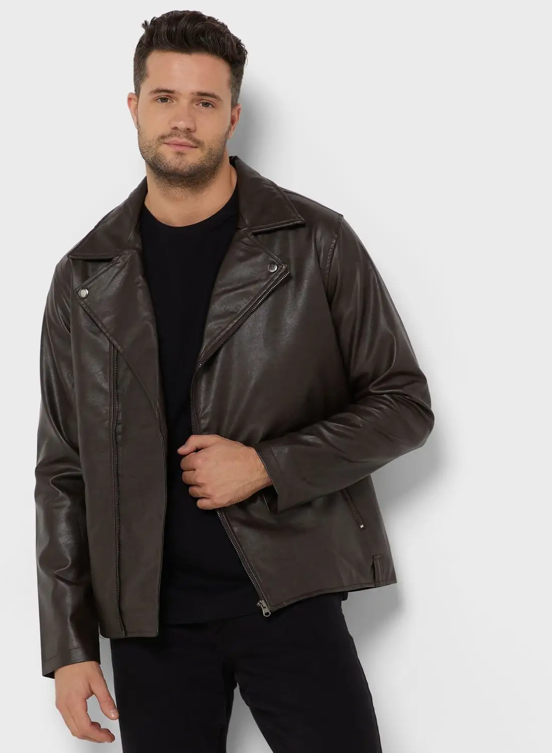 Seventy Five Pu Biker Jacket