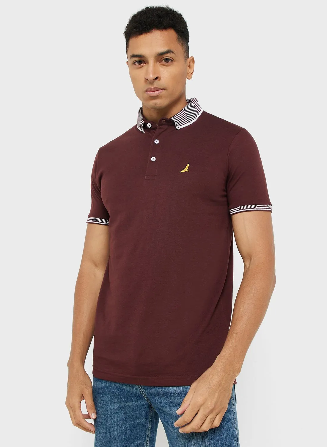 BRAVE SOUL Brave Soul Jersey Polo With Split Hem Side