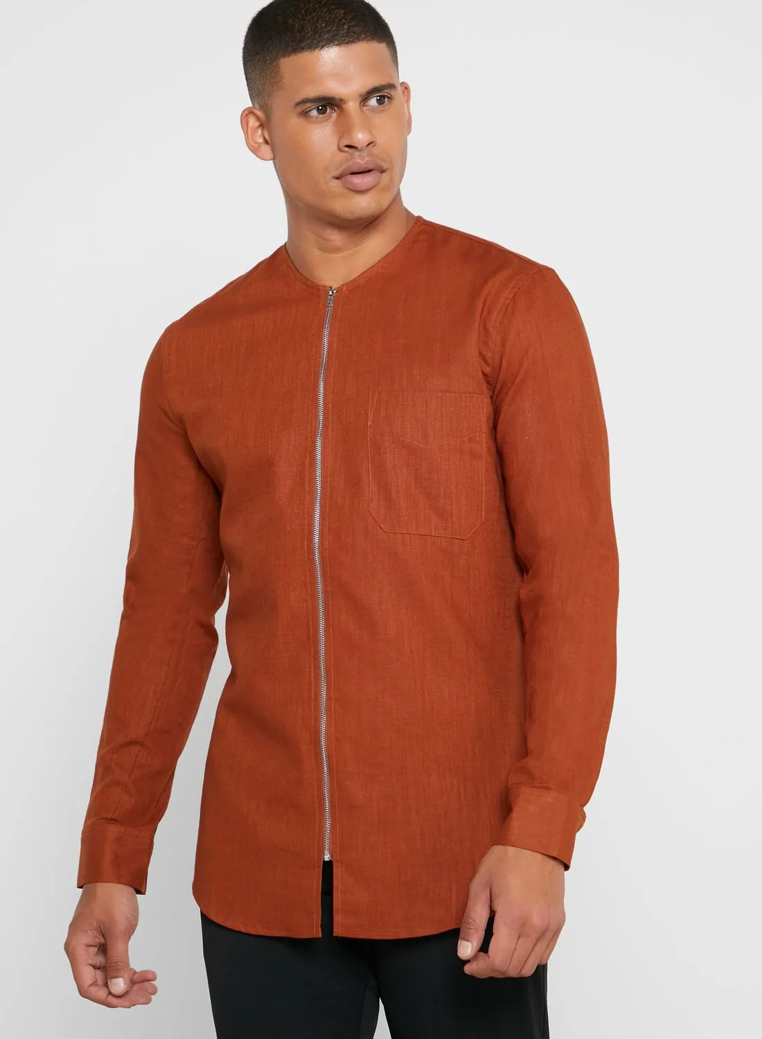 87Origins Zip Up Regular Fit Shirt