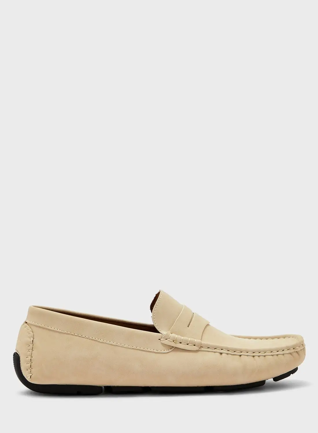 Robert Wood Saddle Detail Textured Loafers