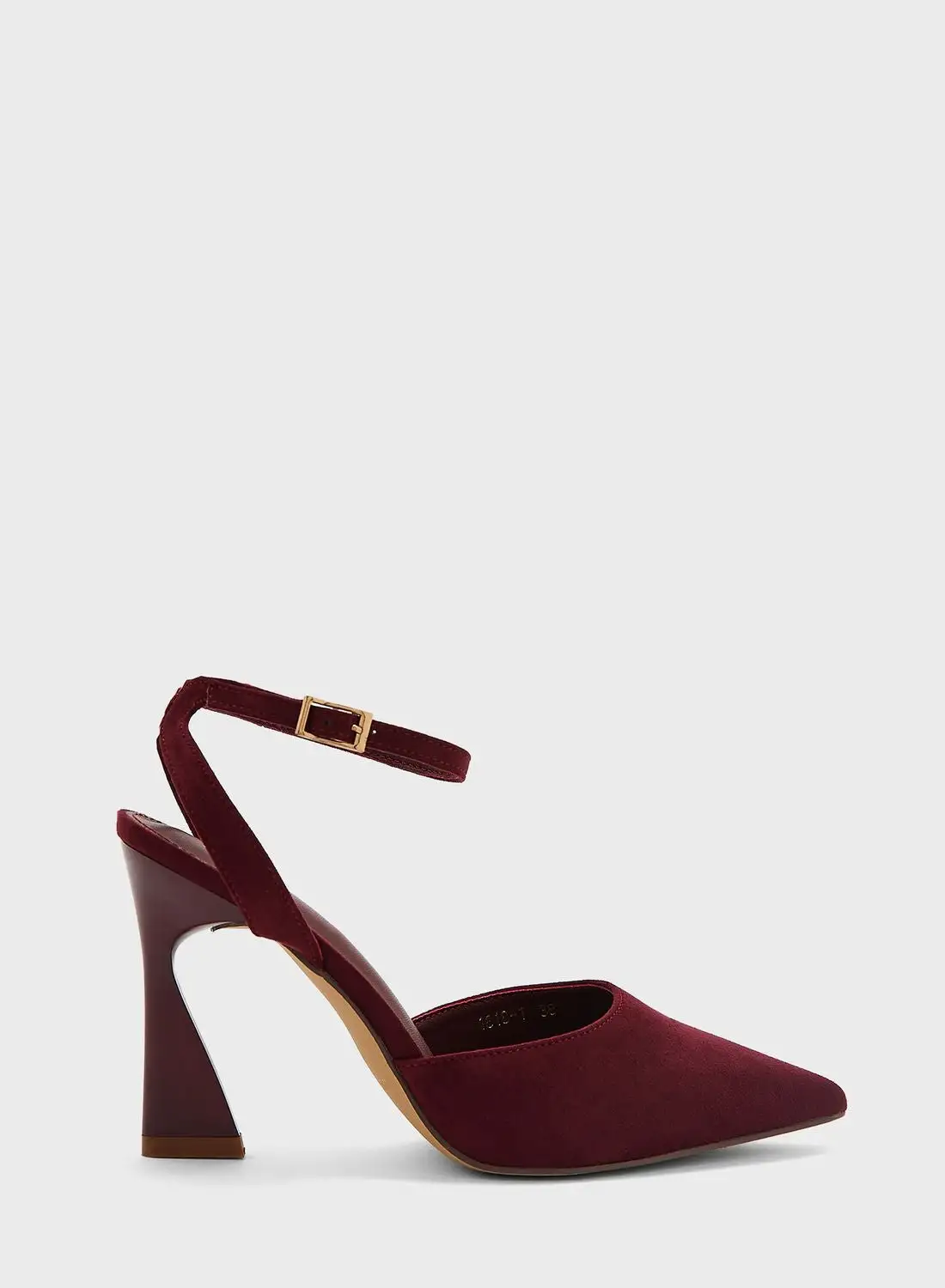 ELLA Faux Suede Ankle Strap Pointed Pump