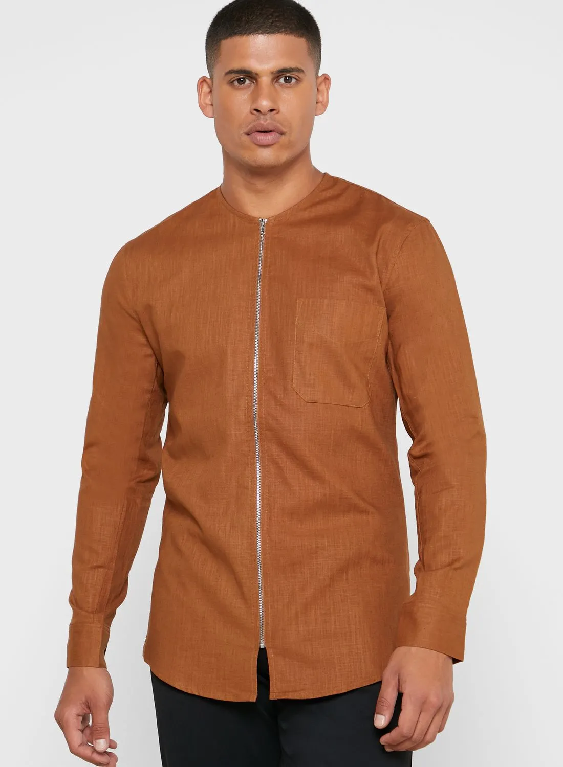 87Origins Zip Up Regular Fit Shirt