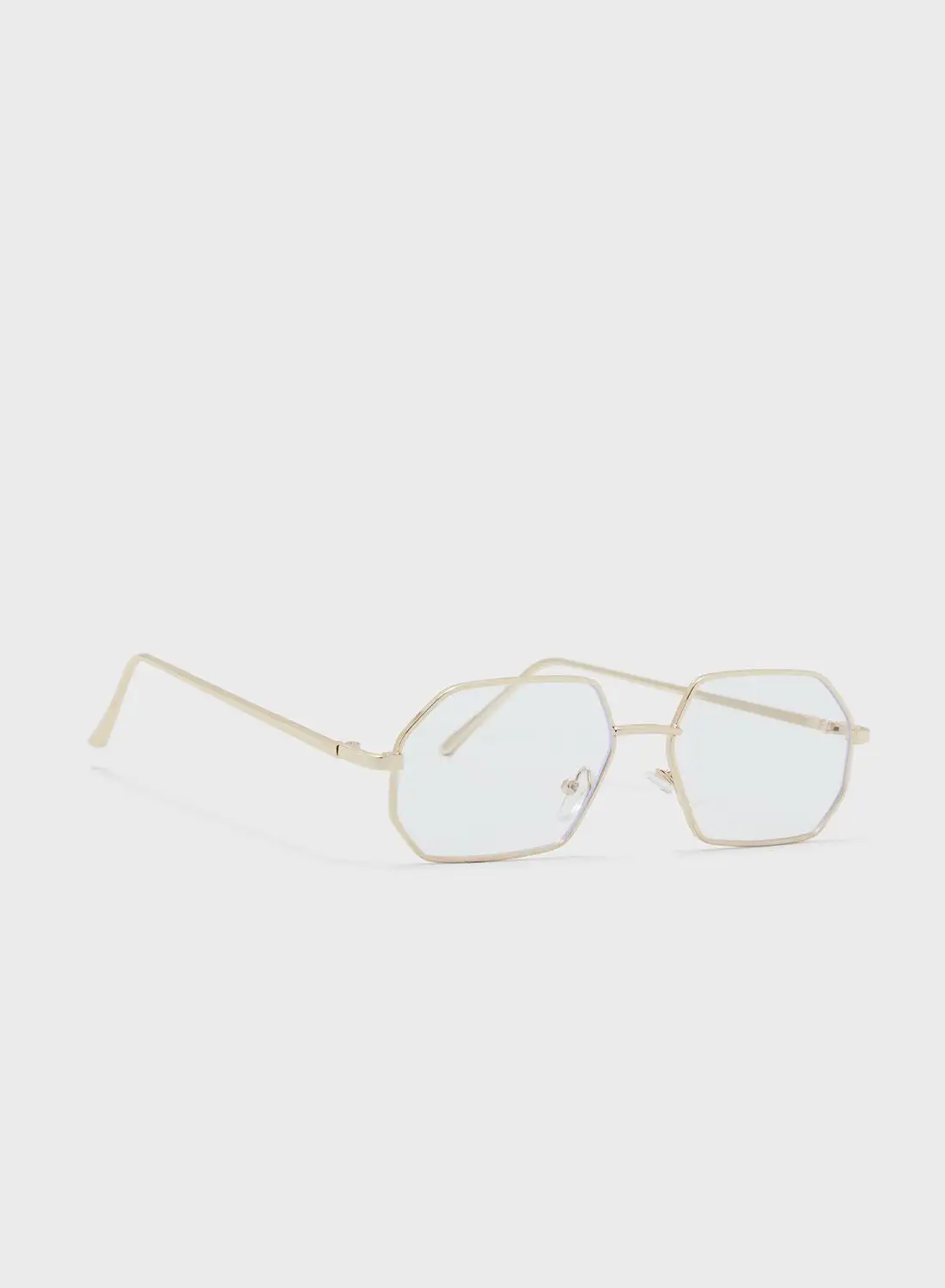 Seventy Five Casual Heptagonal Clear Len Glasses