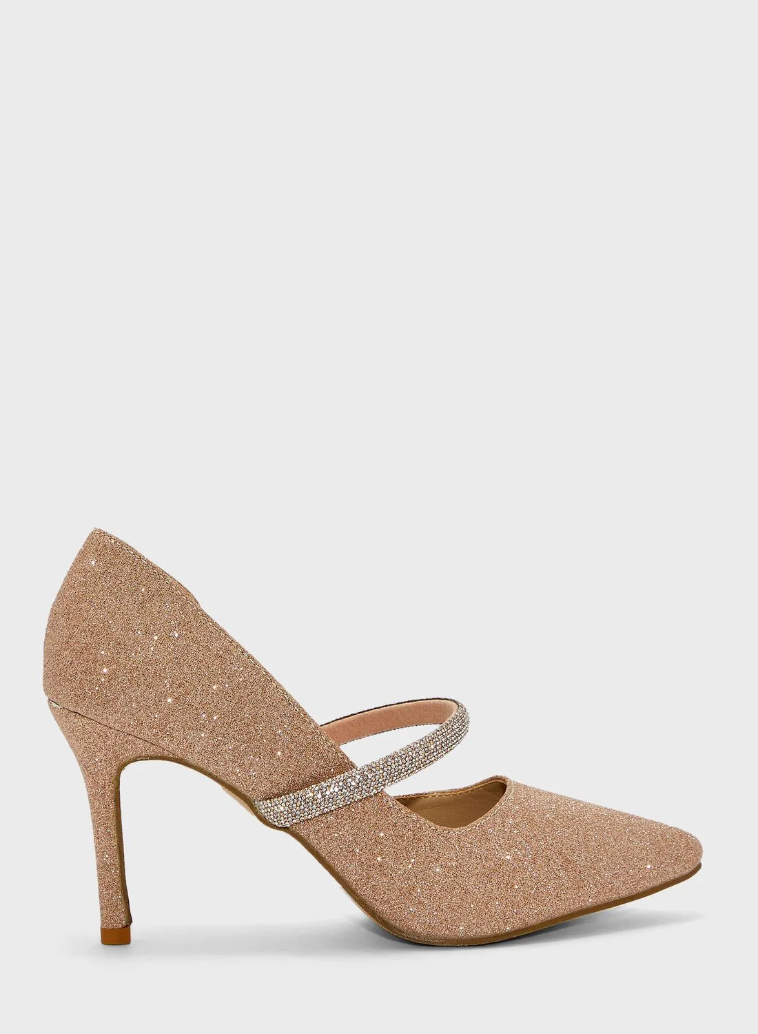 Ella Limited Edition Shimmer Champagne Cross Strap Pump