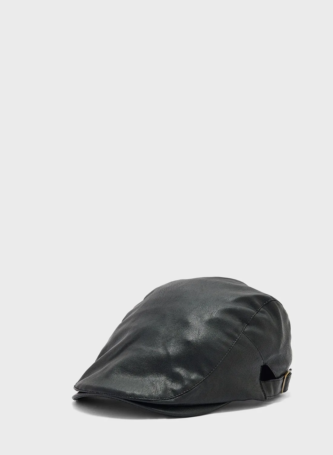 Robert Wood Faux Leather Flat Cap