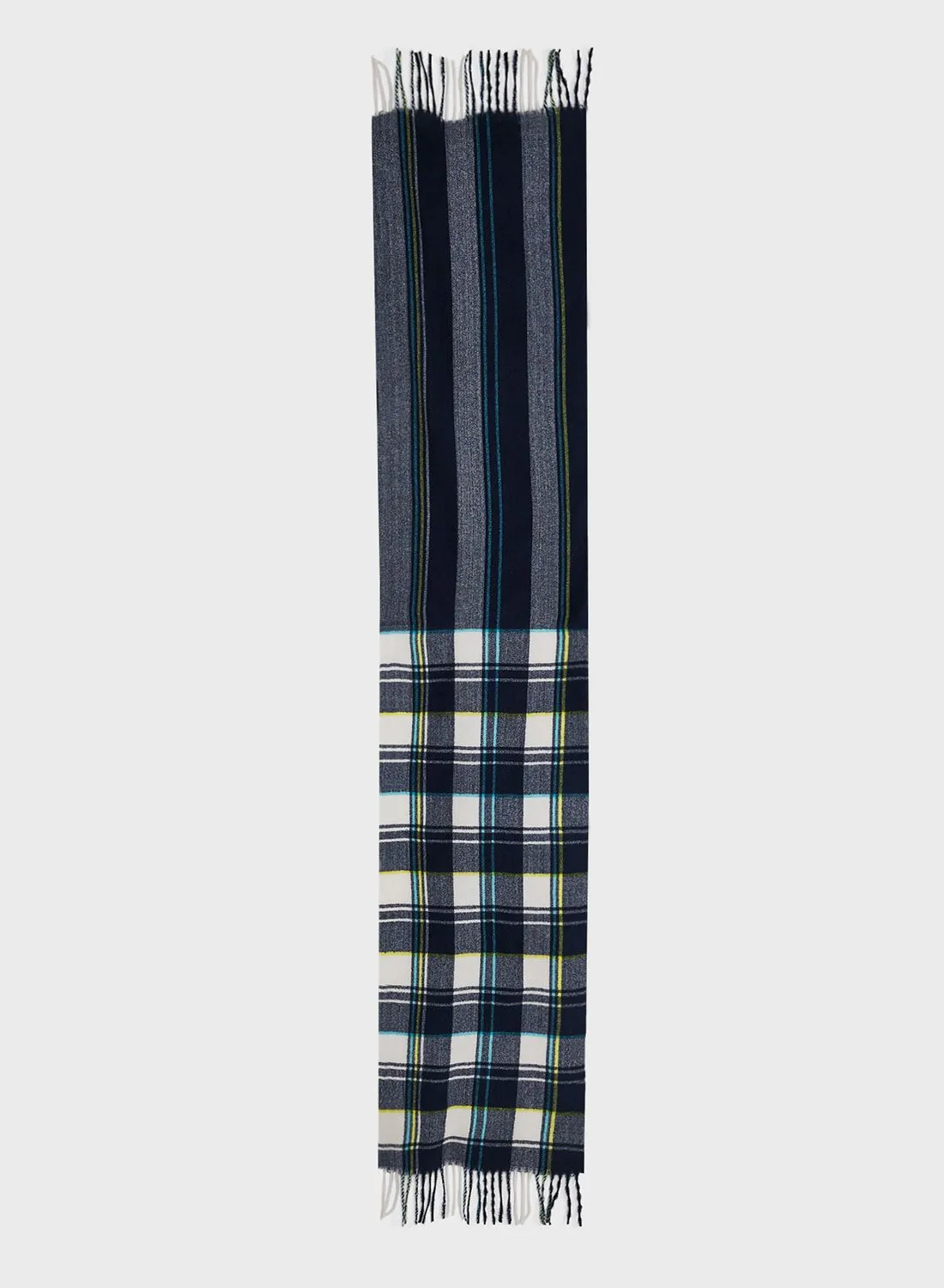 Seventy Five Plaid Tassel Detail Scarf