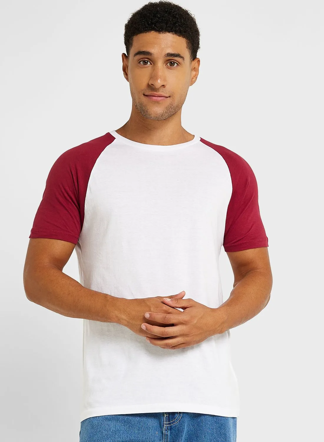 BRAVE SOUL Mens Crew Neck T-shirt With Contrast