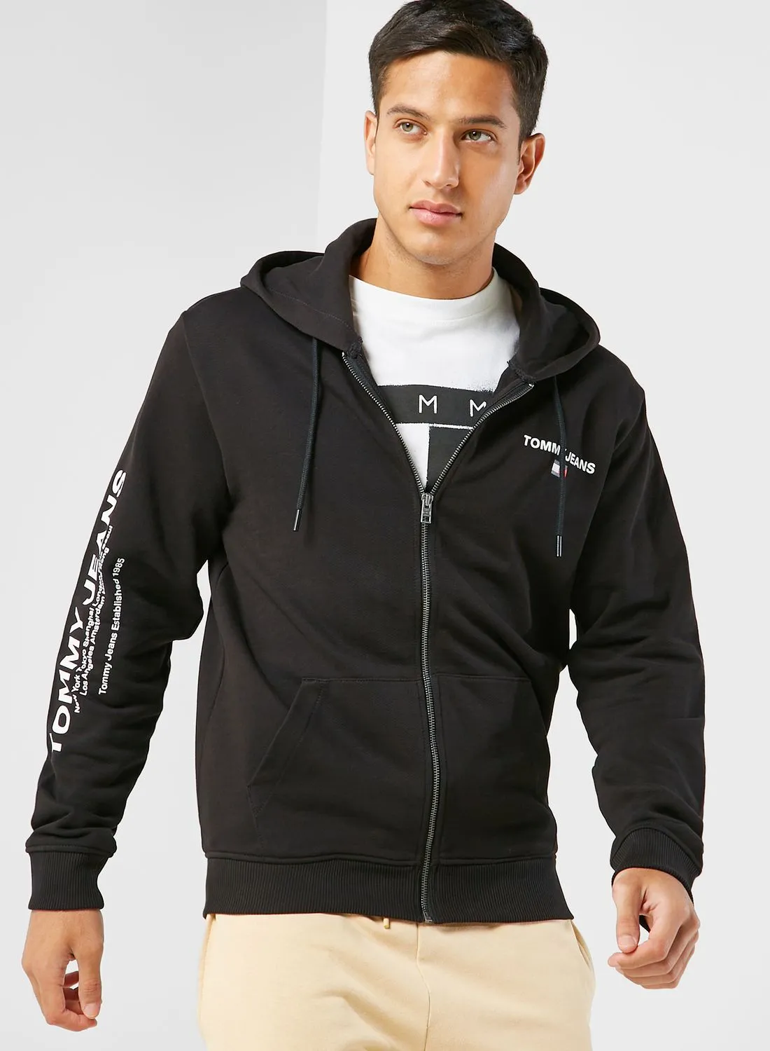 TOMMY JEANS Graphic Zip Through Hoodie