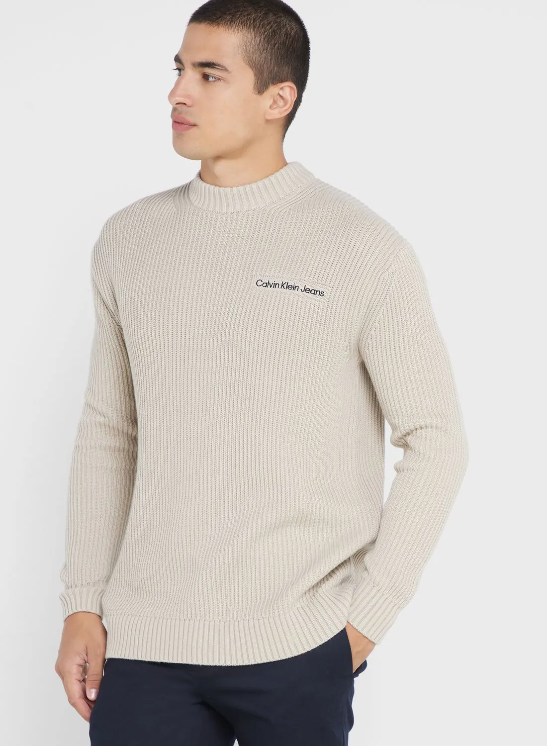 Calvin Klein Jeans Logo Crew Neck Tape Sweater