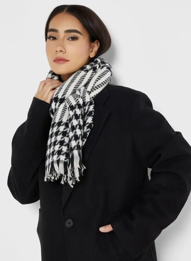 ELLA Houndstooth Pattern Winter Scarf