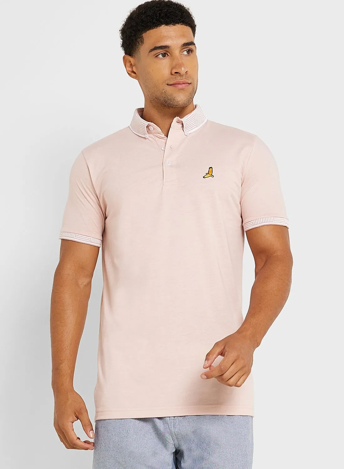 BRAVE SOUL Mens Ss Jersey Polo With Split Hem Side