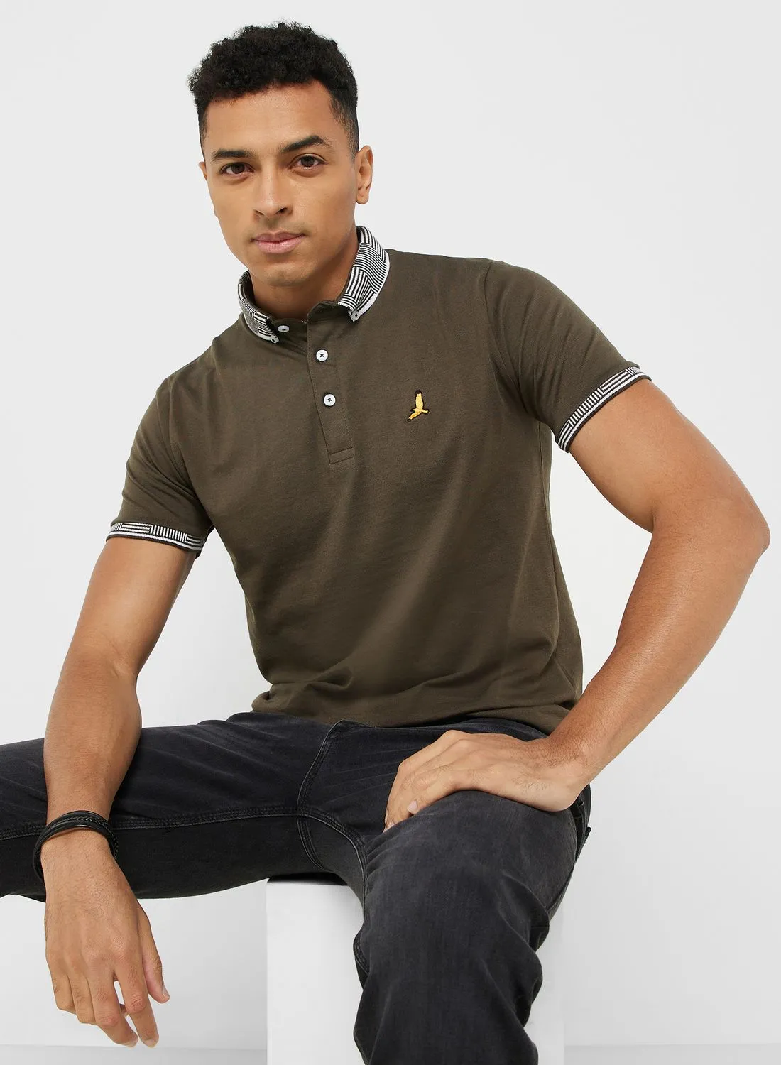 BRAVE SOUL Brave Soul Jersey Polo With Split Hem Side