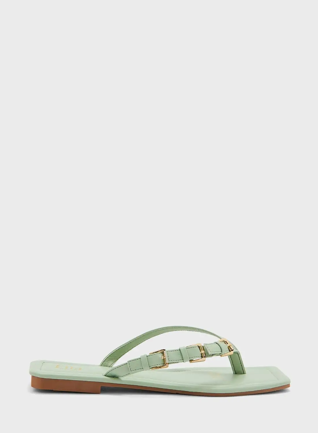 ELLA Square Toe Flat Sandals