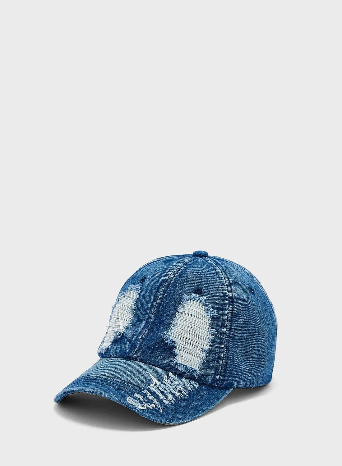 Seventy Five Distressed  Curve Peak Cap