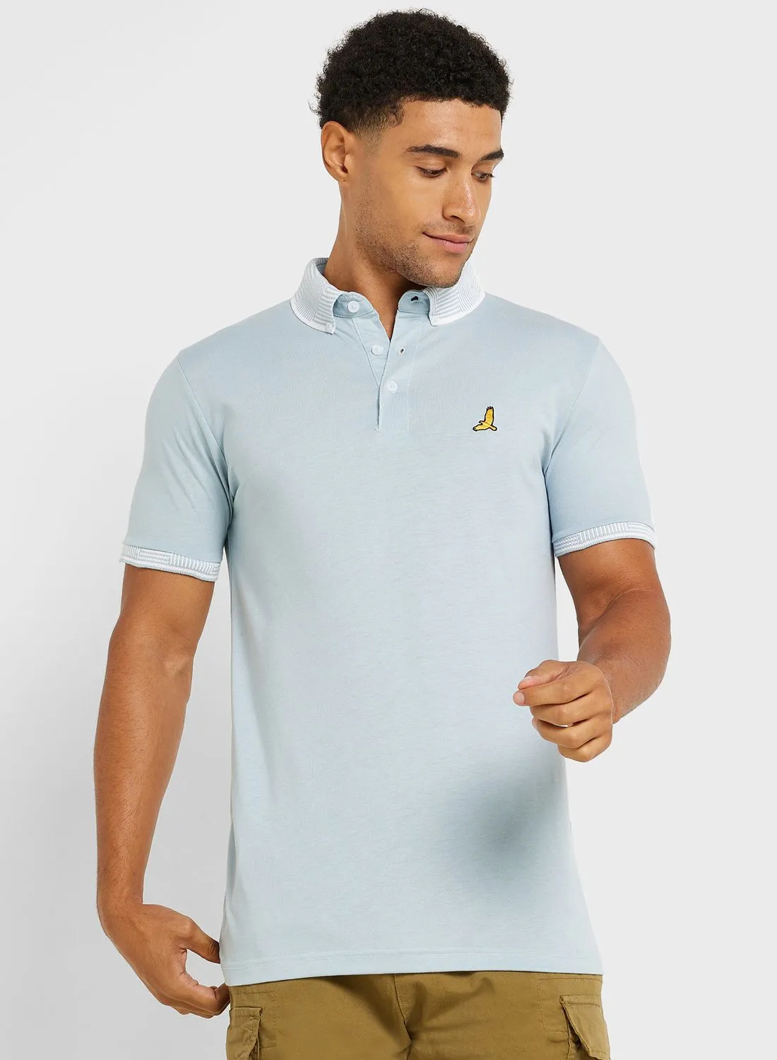 BRAVE SOUL Mens Ss Jersey Polo With Split Hem Side