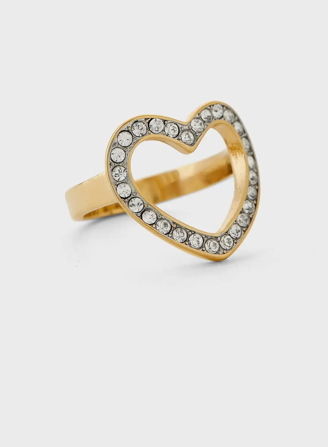 GUESS Crystal Heart Frame Ring